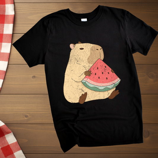 Capybara munching Watermelon T-Shirt