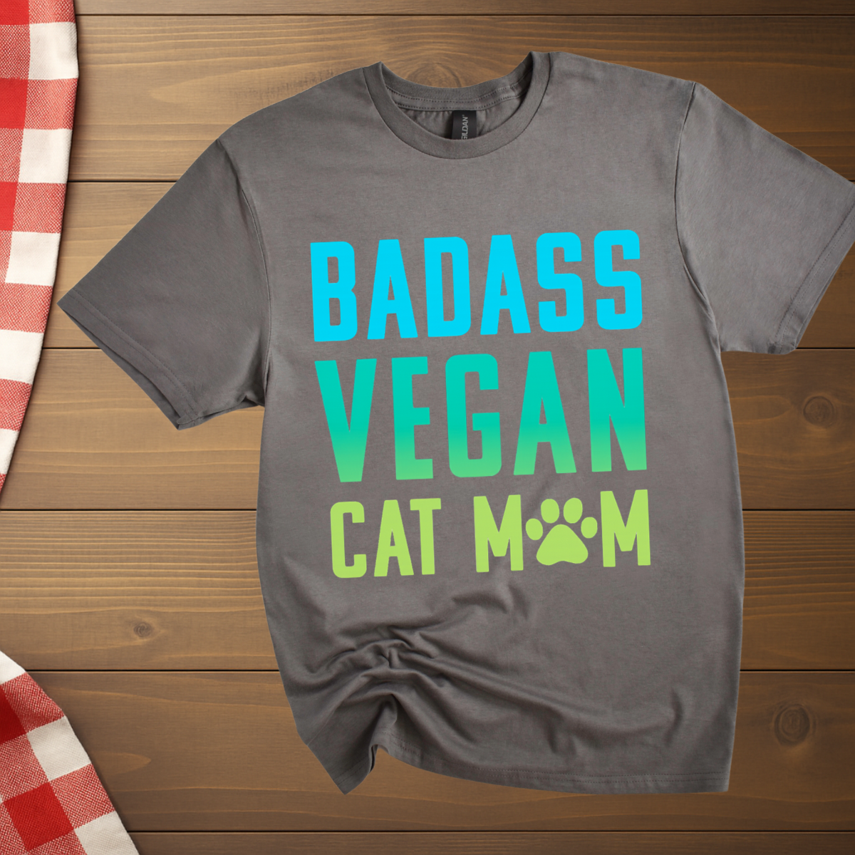 Badass Vegan Cat Mom T-Shirt