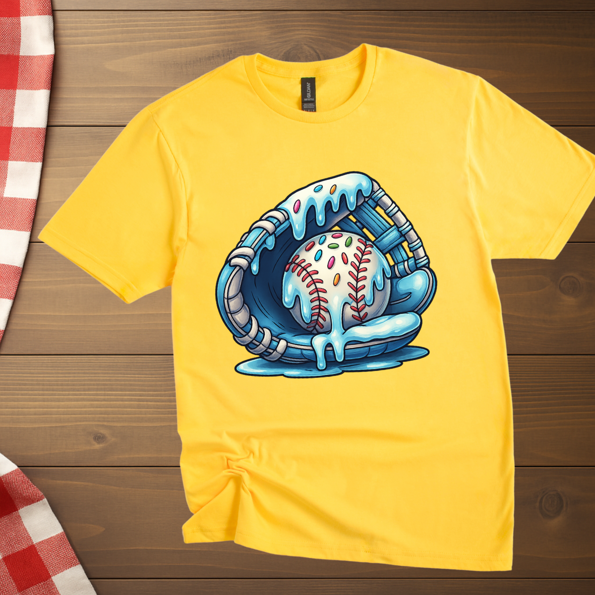 Baseball gloves melting Ice cream T-Shirt
