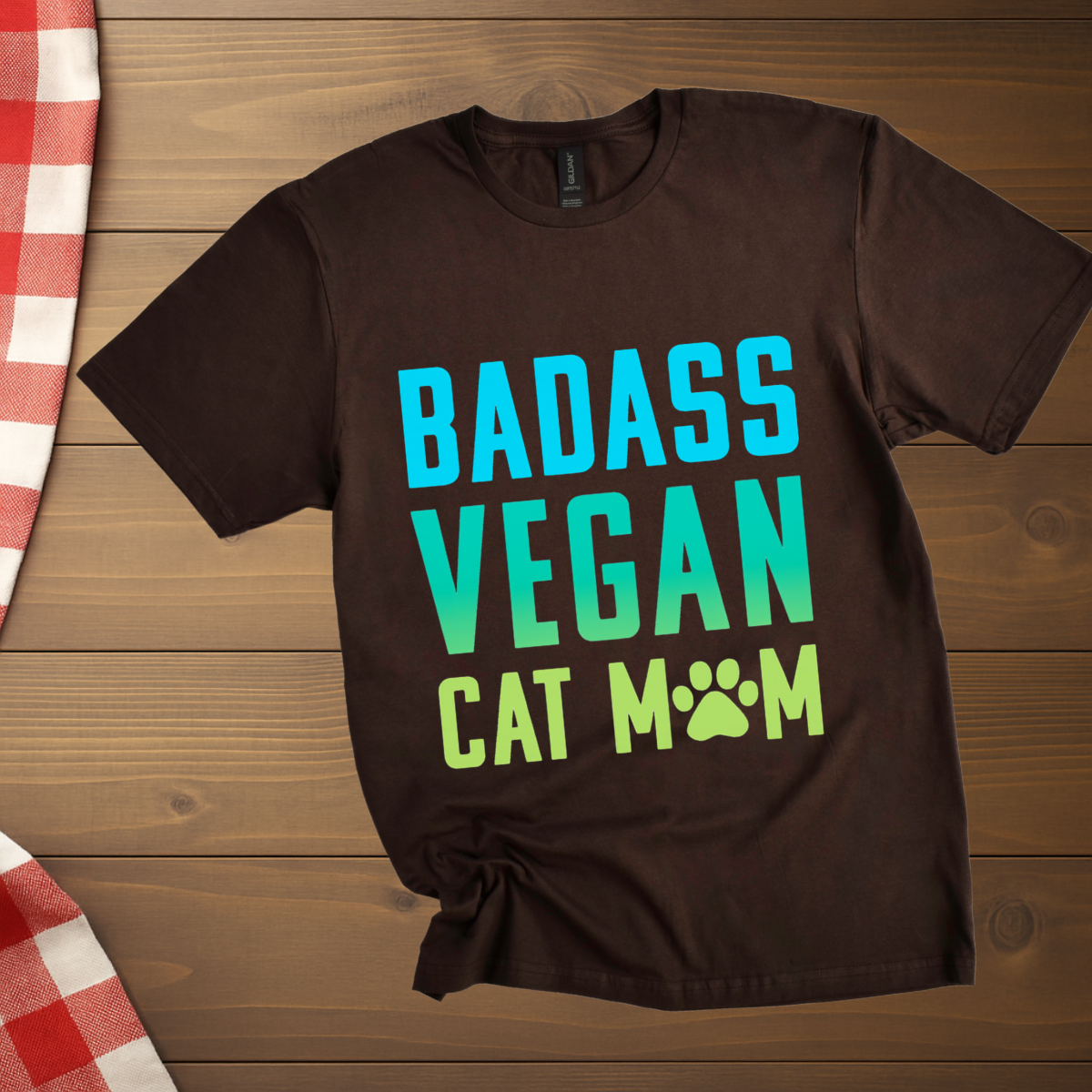Badass Vegan Cat Mom T-Shirt