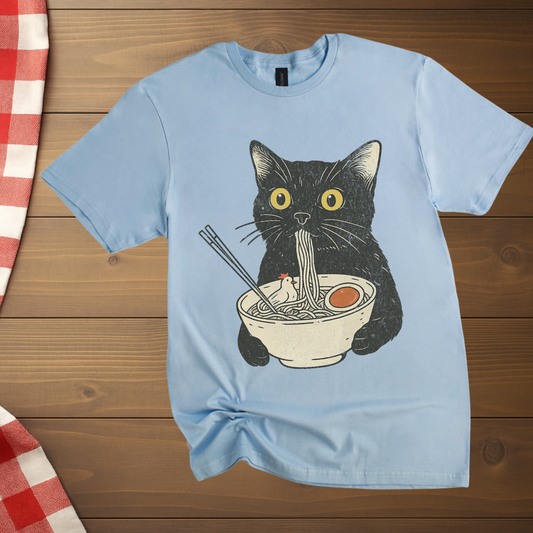 Ramen Meowster Black Cat T-Shirt