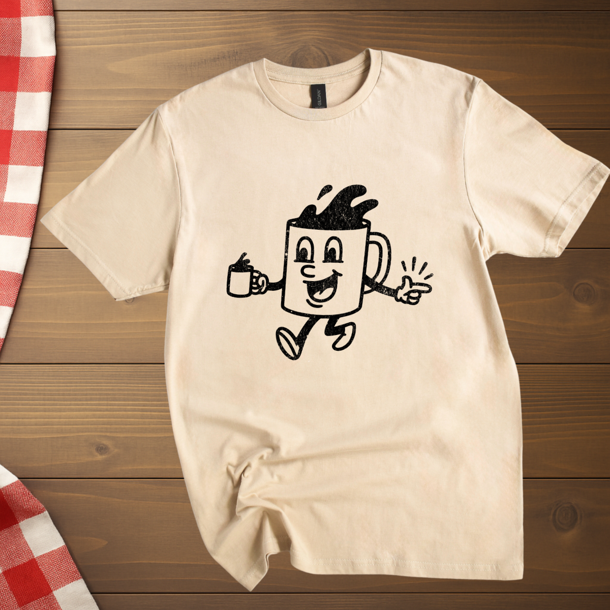 Coffee Time Distressed T-Shirt