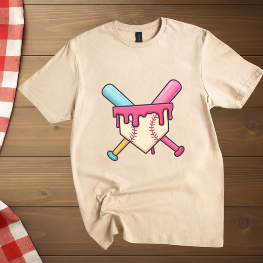 Baseball mom Ice cream drip T-Shirt