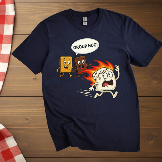 S'mores Camping funny marshmallow group hug T-Shirt