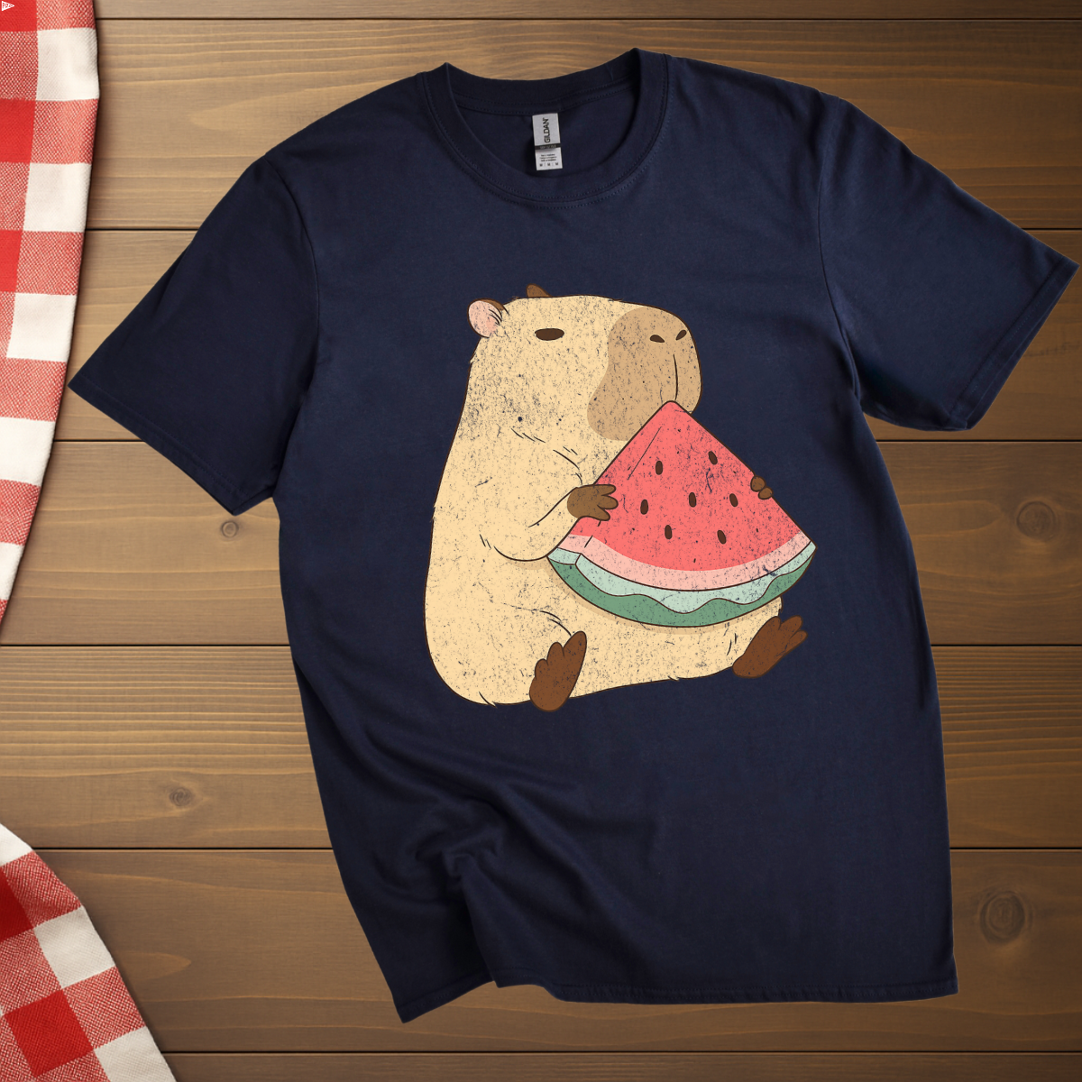 Capybara munching Watermelon T-Shirt
