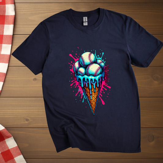 Baseball Ice cream scoops T-Shirt