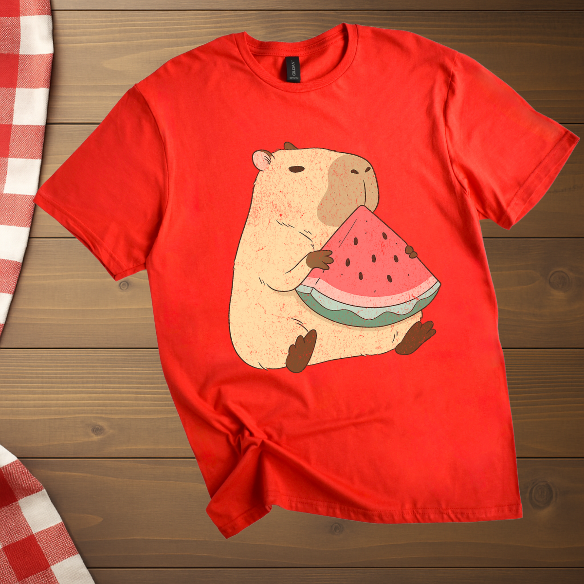 Capybara munching Watermelon T-Shirt