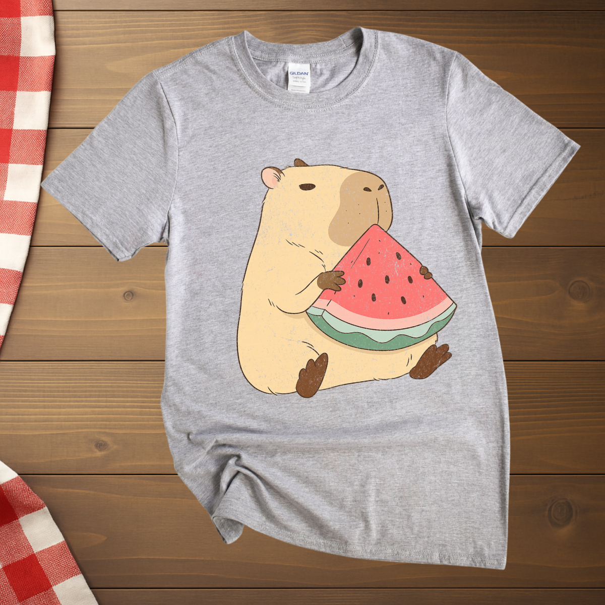 Capybara munching Watermelon T-Shirt