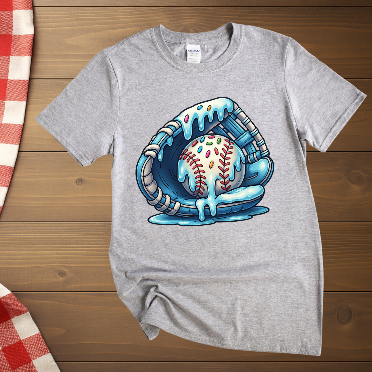 Baseball gloves melting Ice cream T-Shirt