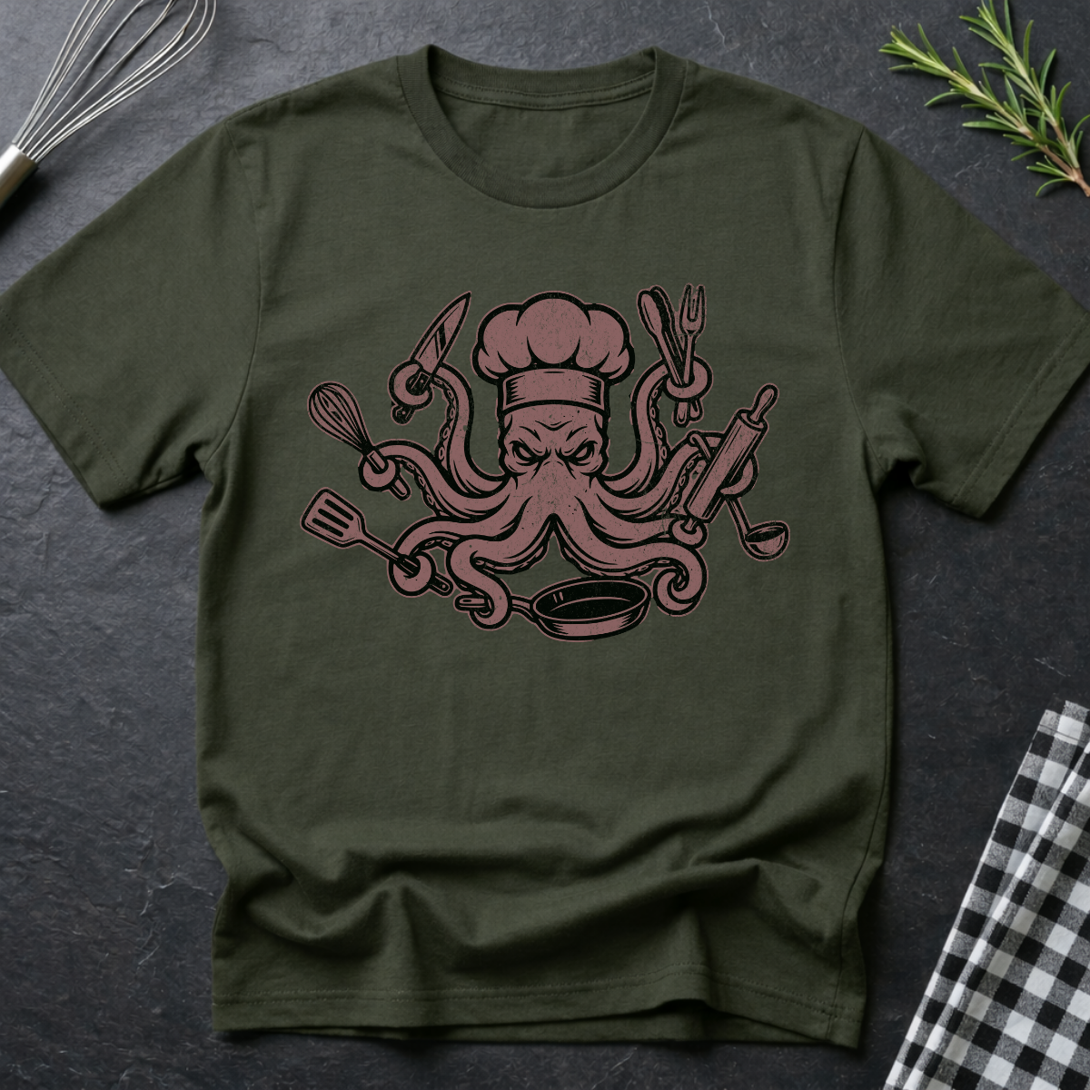 Red Octopus Chef T-Shirt