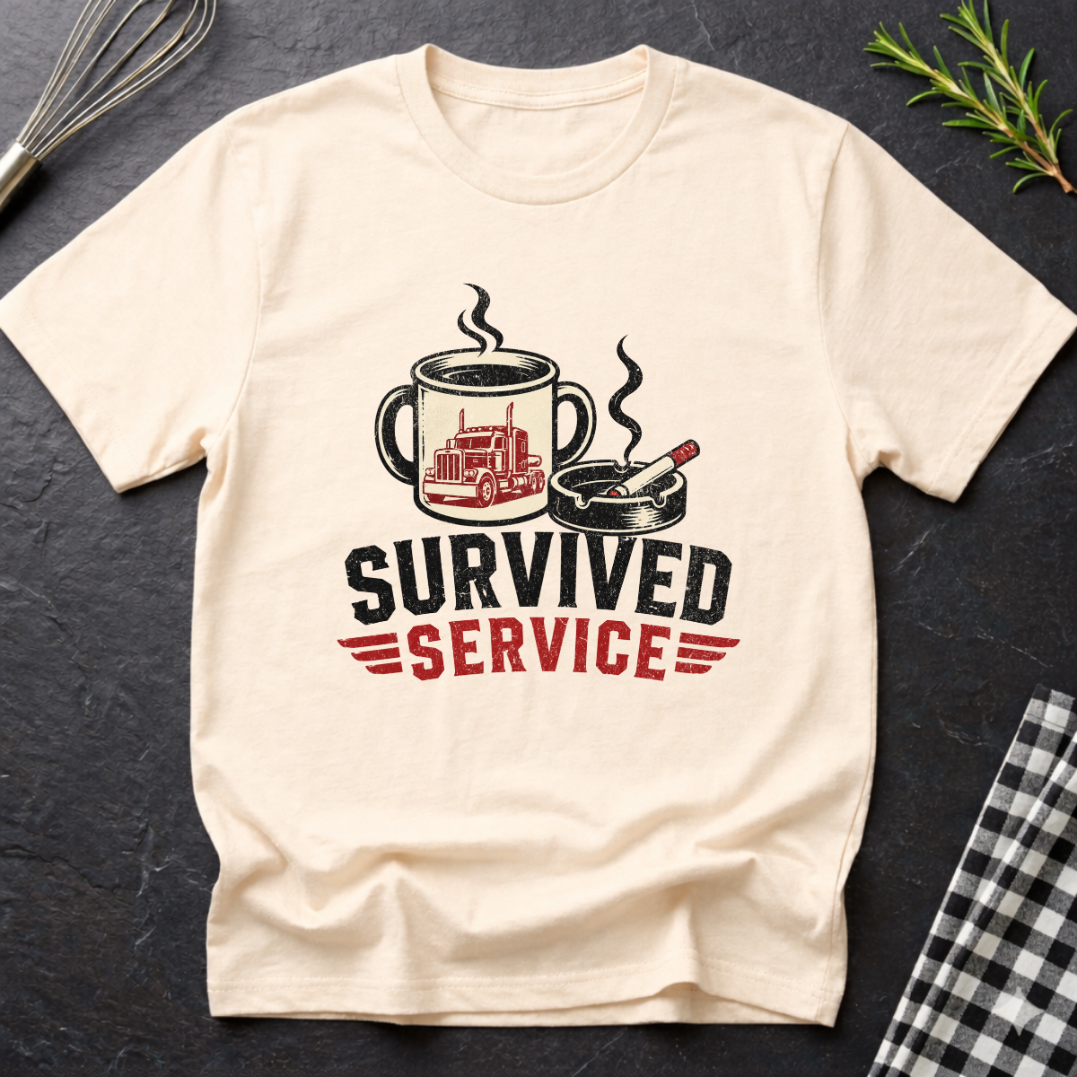 Survived Service Trucker Chef T-Shirt