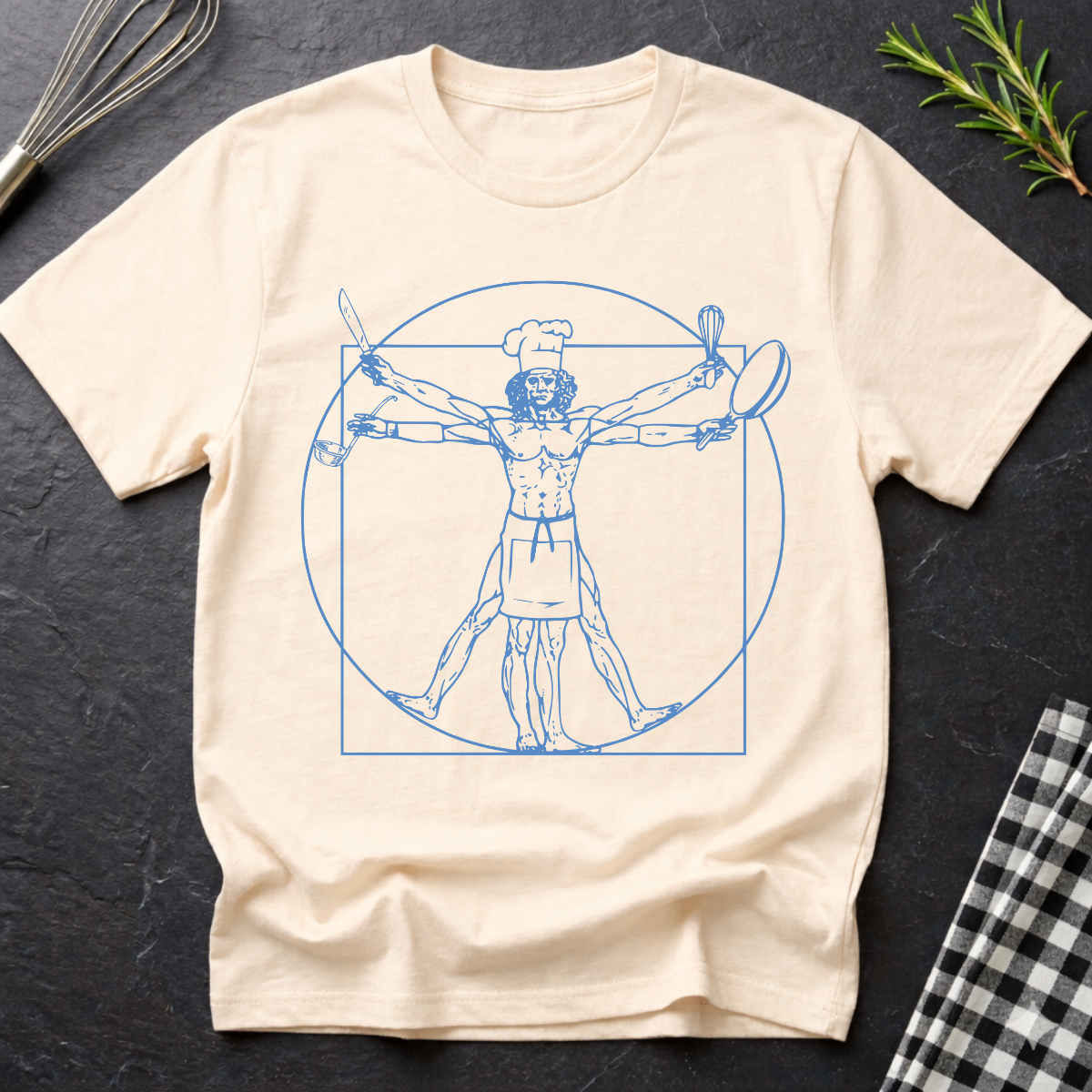 Funny Chef Vitruvian Man T-Shirt