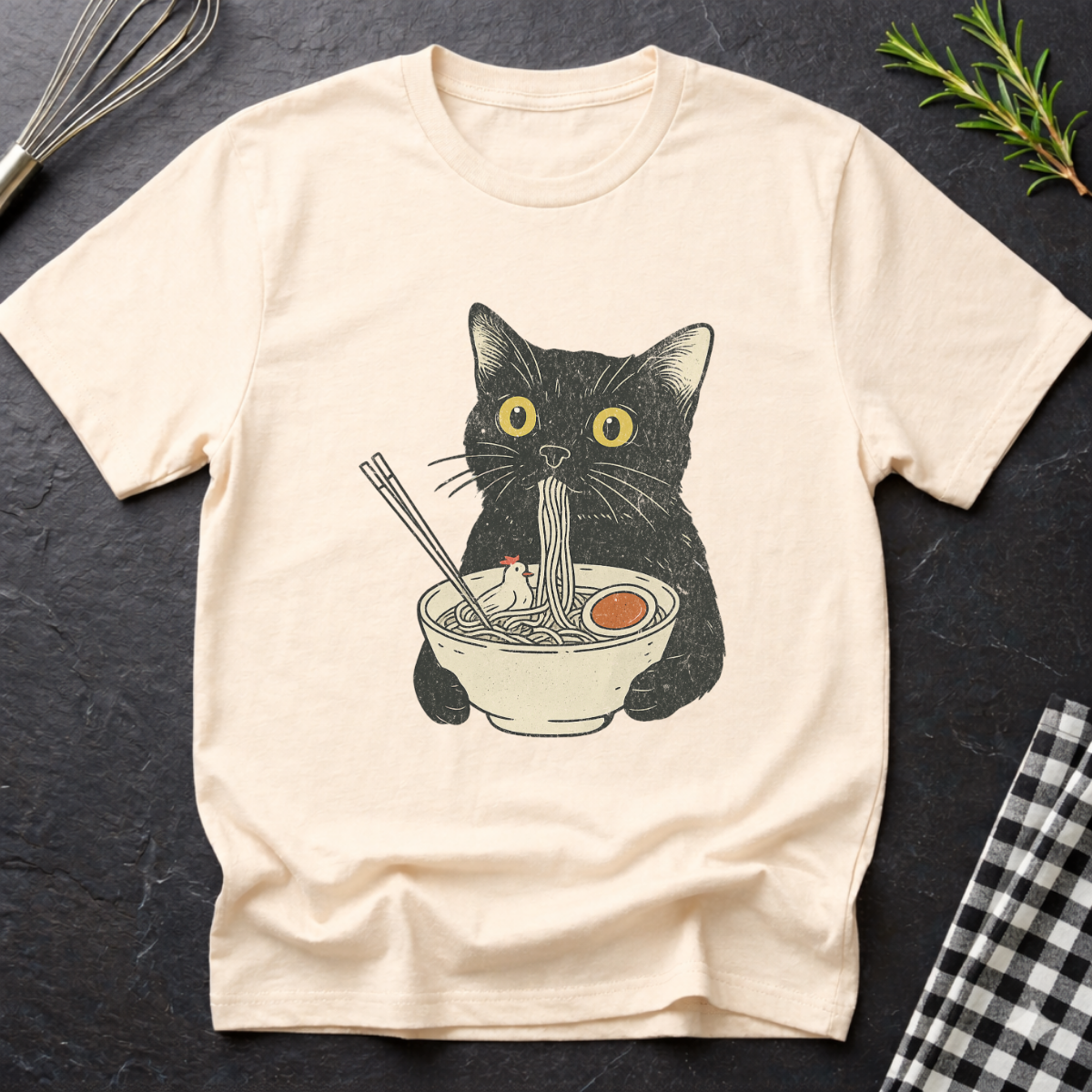 Ramen Meowster Black Cat T-Shirt