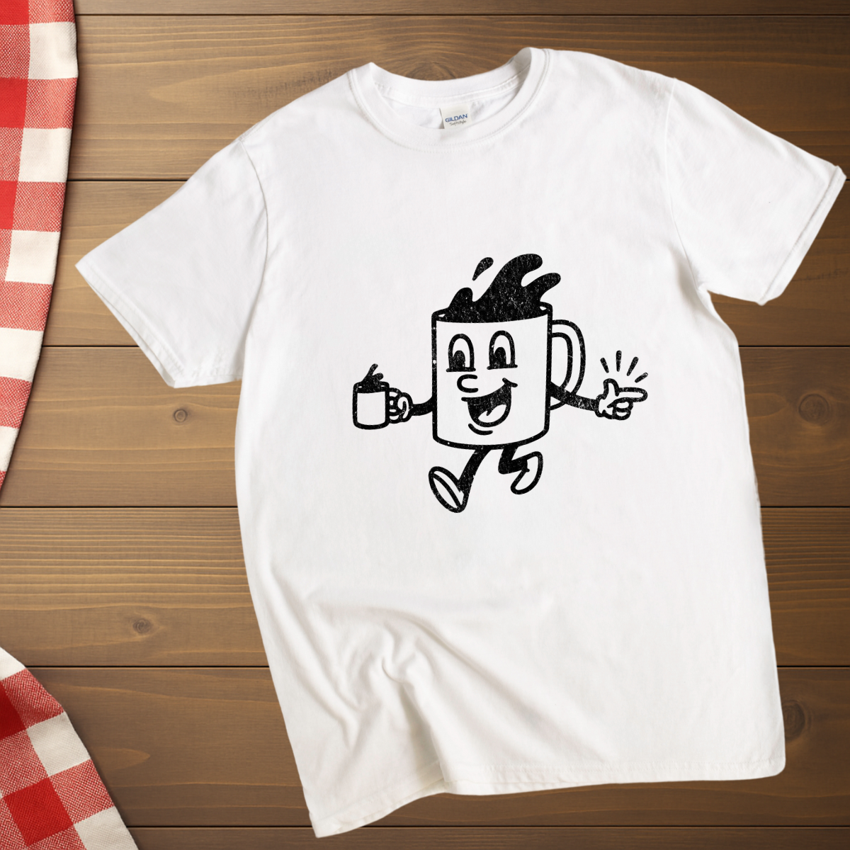 Coffee Time Distressed T-Shirt