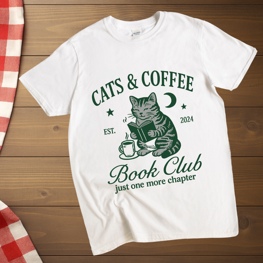 Cats and coffee Book club T-Shirt