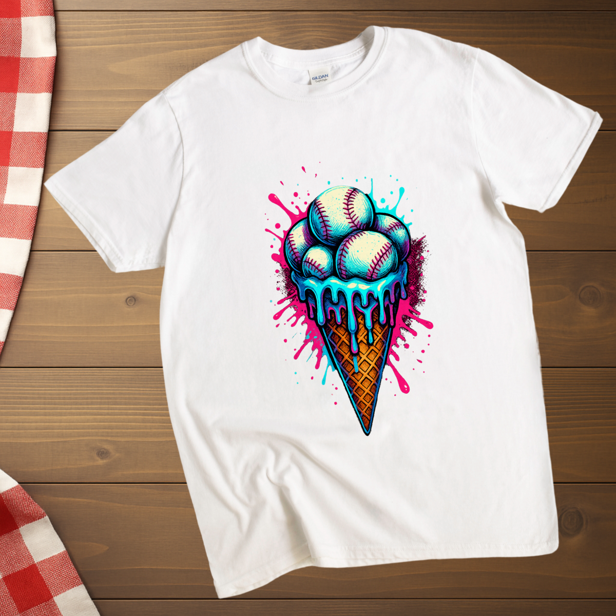 Baseball Ice cream scoops T-Shirt
