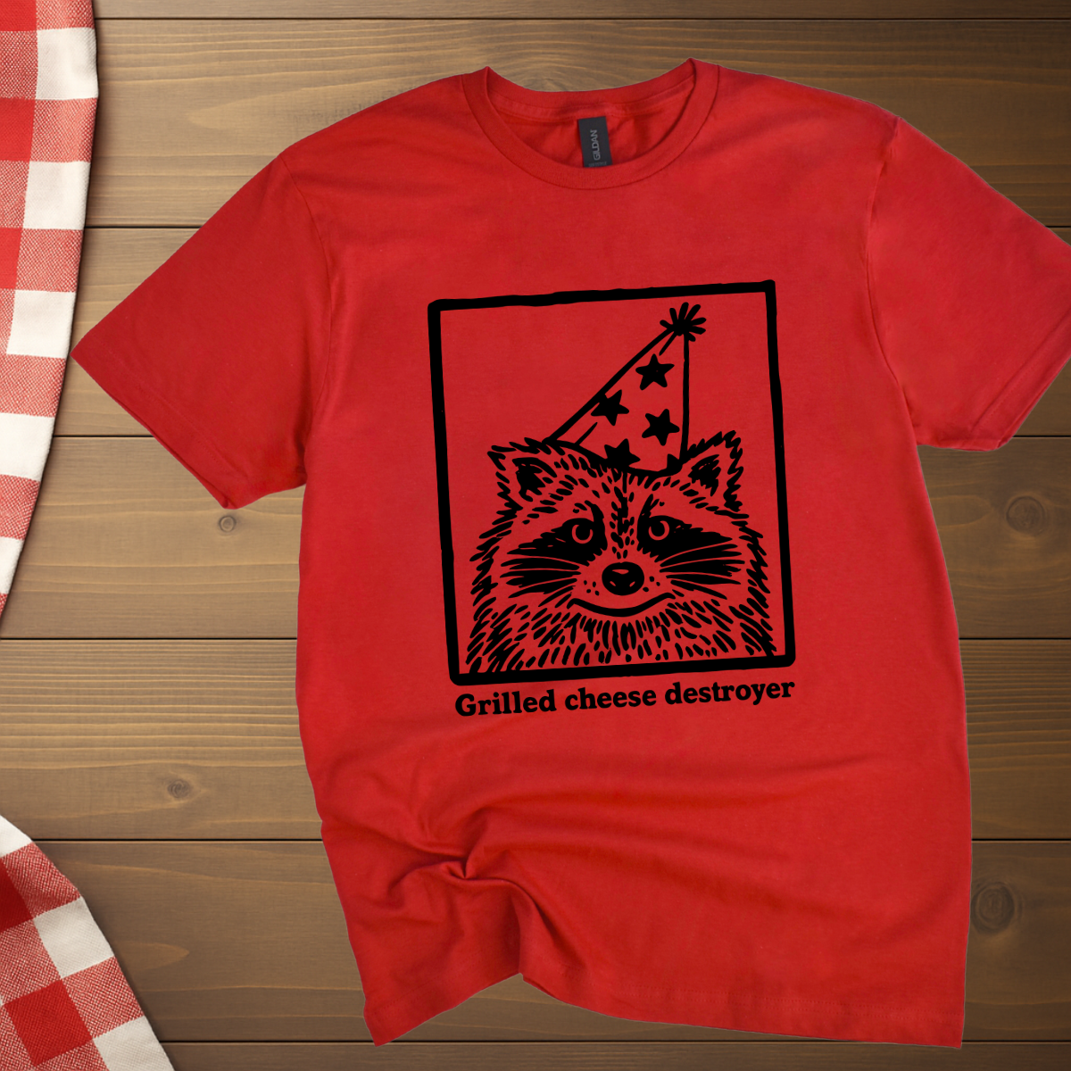 Grilled Cheese Destroyer Raccoon T-Shirt