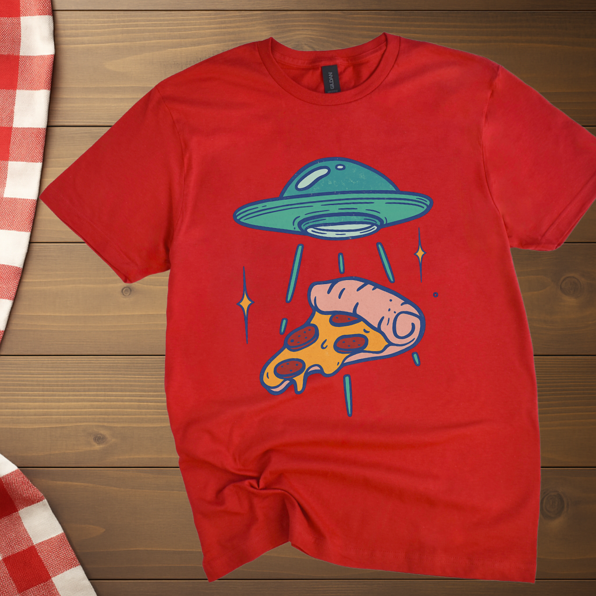 Pizza Slice Alien Abduction T-Shirt