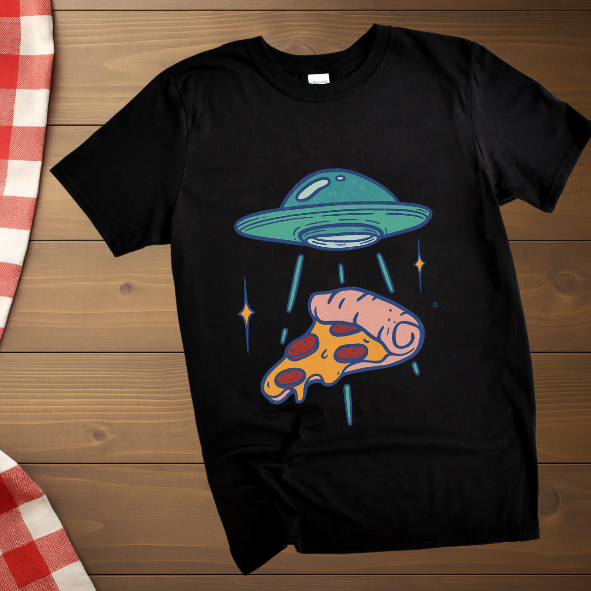 Pizza Slice Alien Abduction T-Shirt