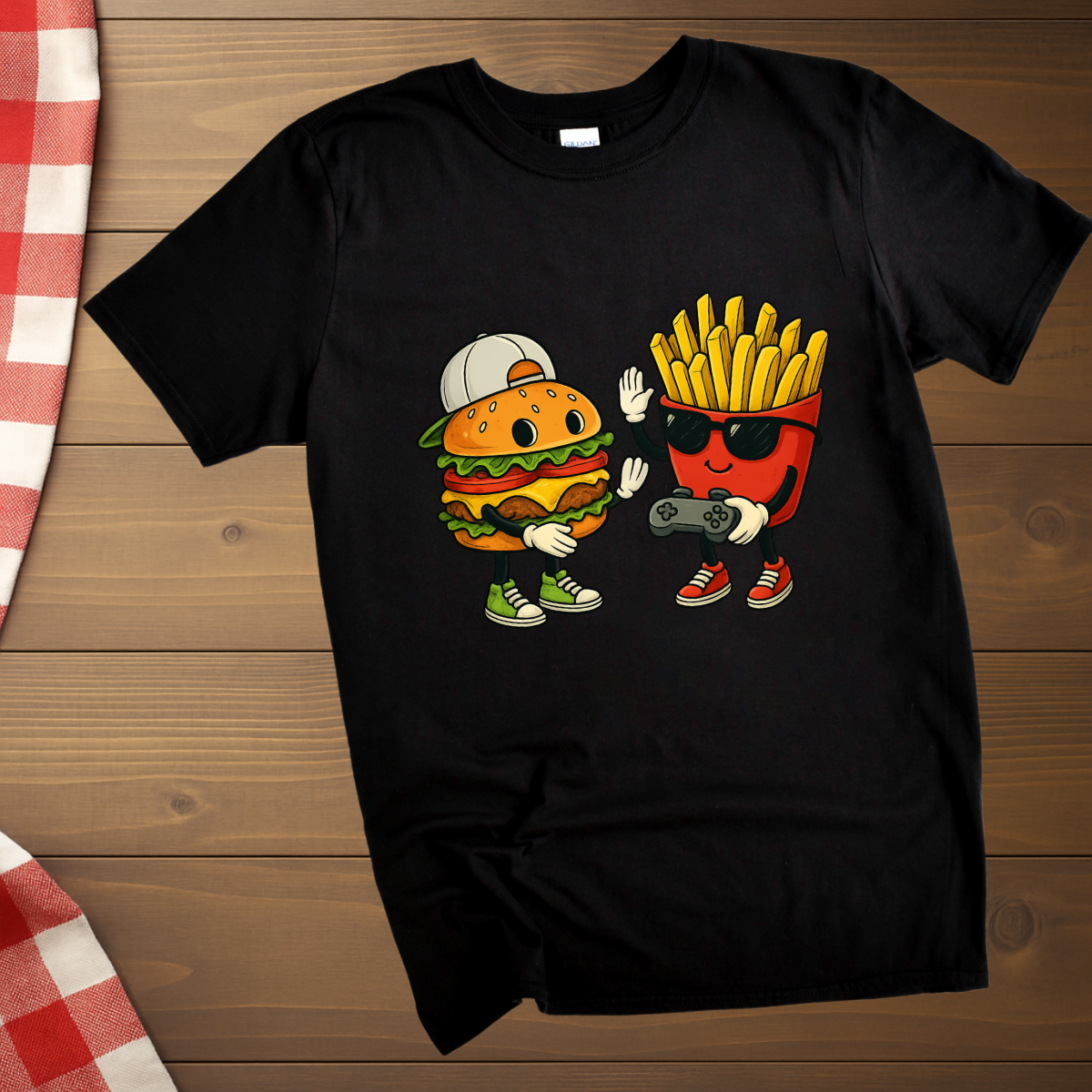 Gaming cool Burger and french fries T-Shirt