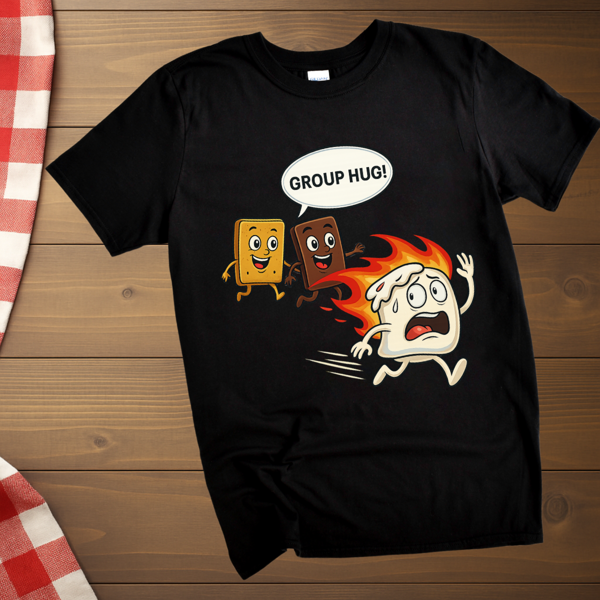 S'mores Camping funny marshmallow group hug T-Shirt