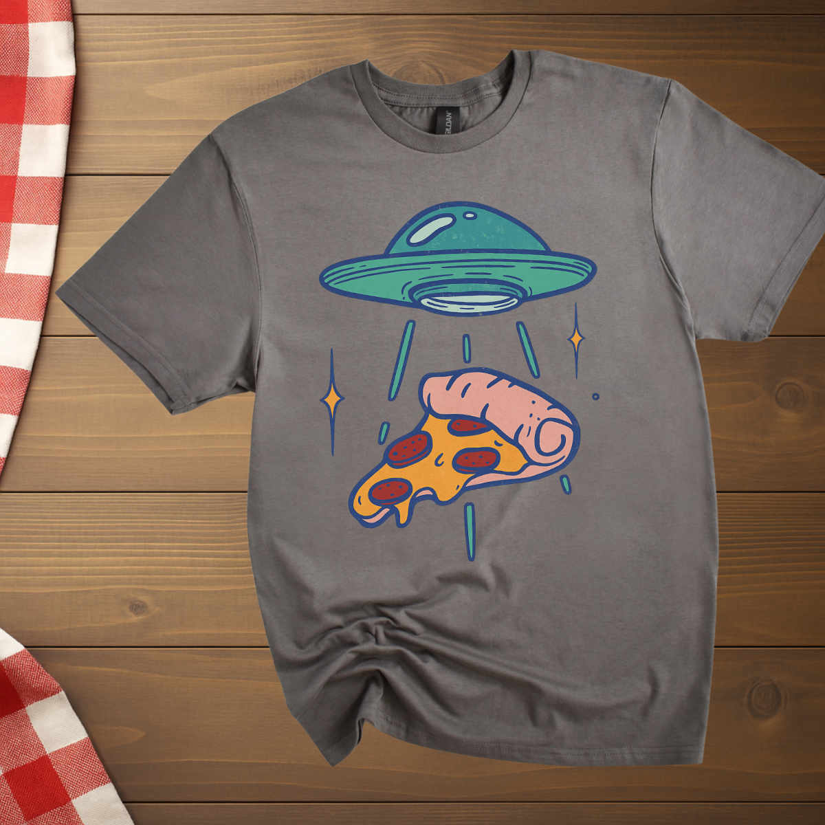 Pizza Slice Alien Abduction T-Shirt