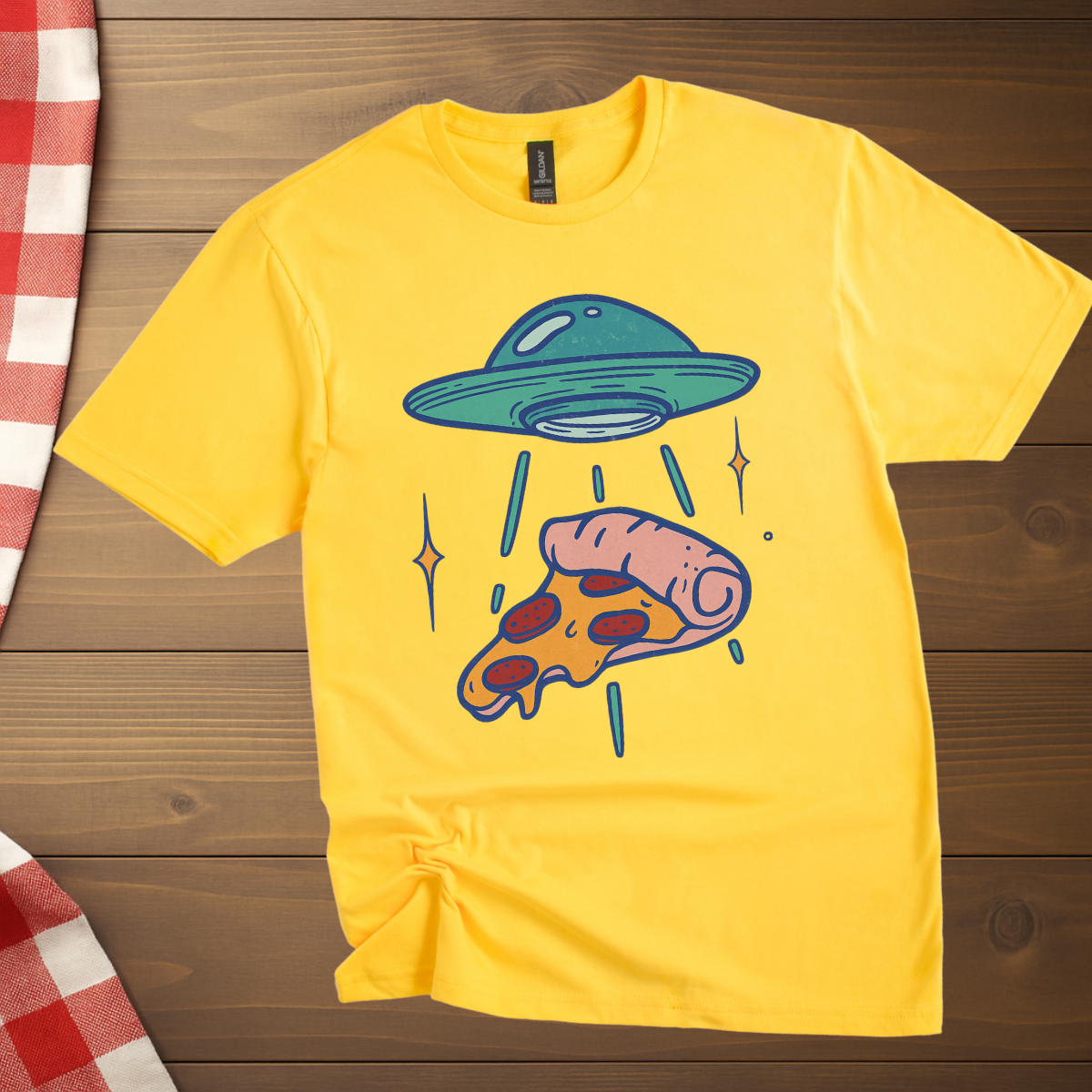 Pizza Slice Alien Abduction T-Shirt