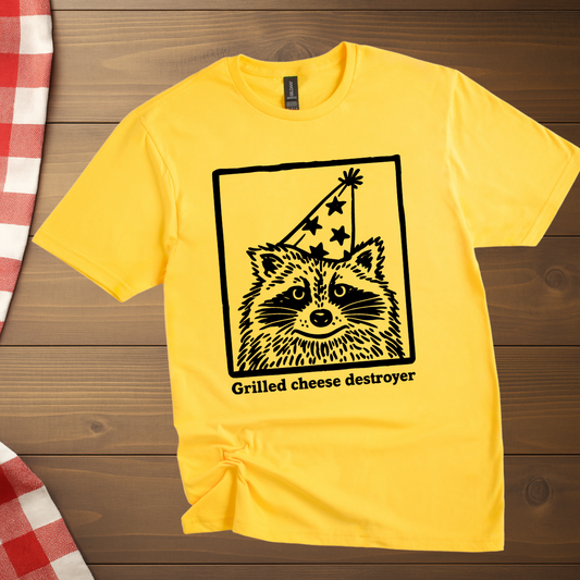 Grilled Cheese Destroyer Raccoon T-Shirt