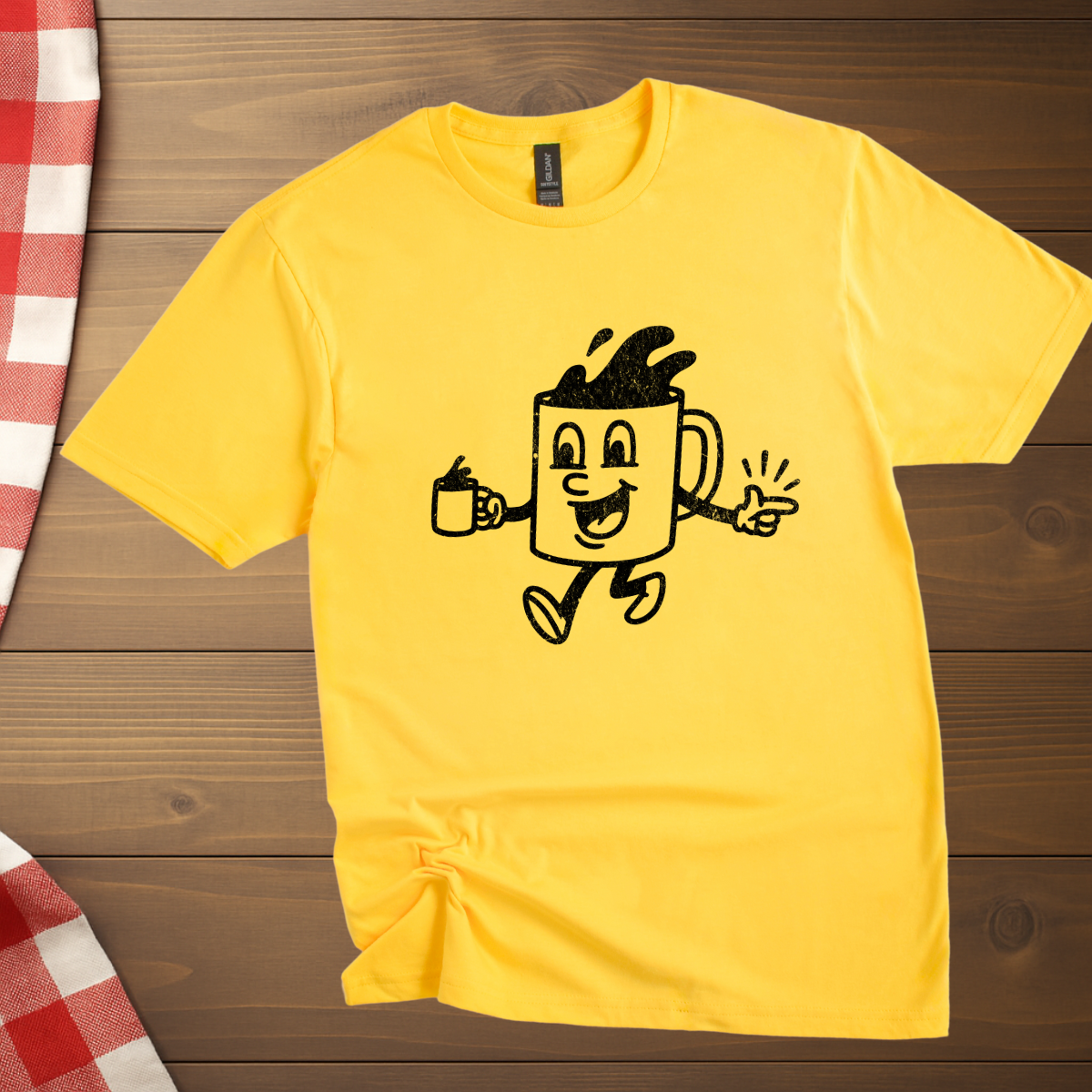 Coffee Time Distressed T-Shirt