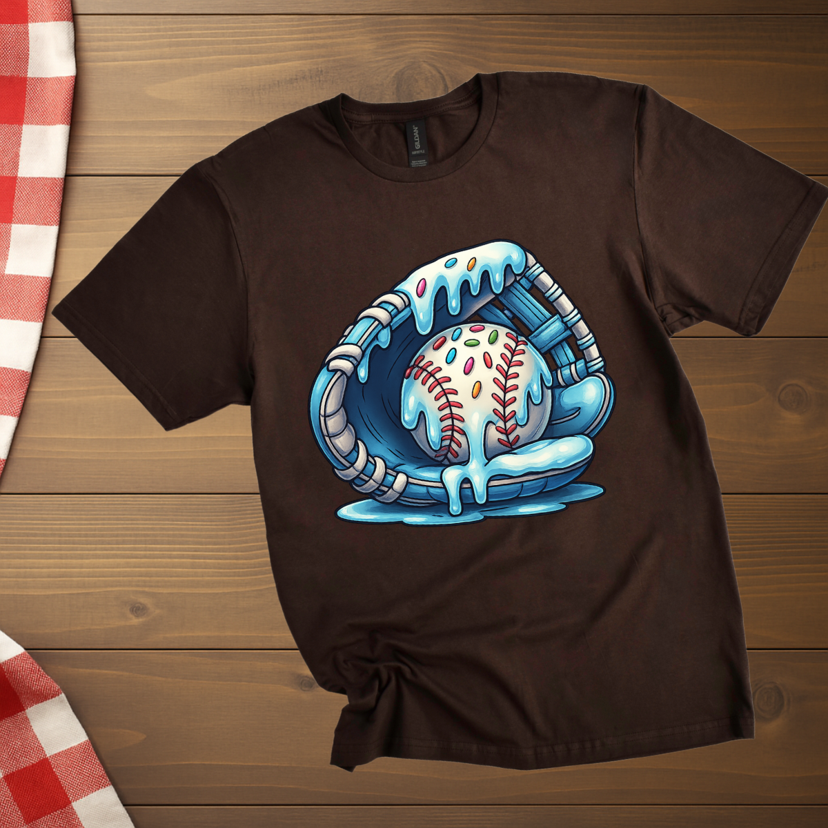Baseball gloves melting Ice cream T-Shirt