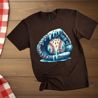 Baseball gloves melting Ice cream T-Shirt