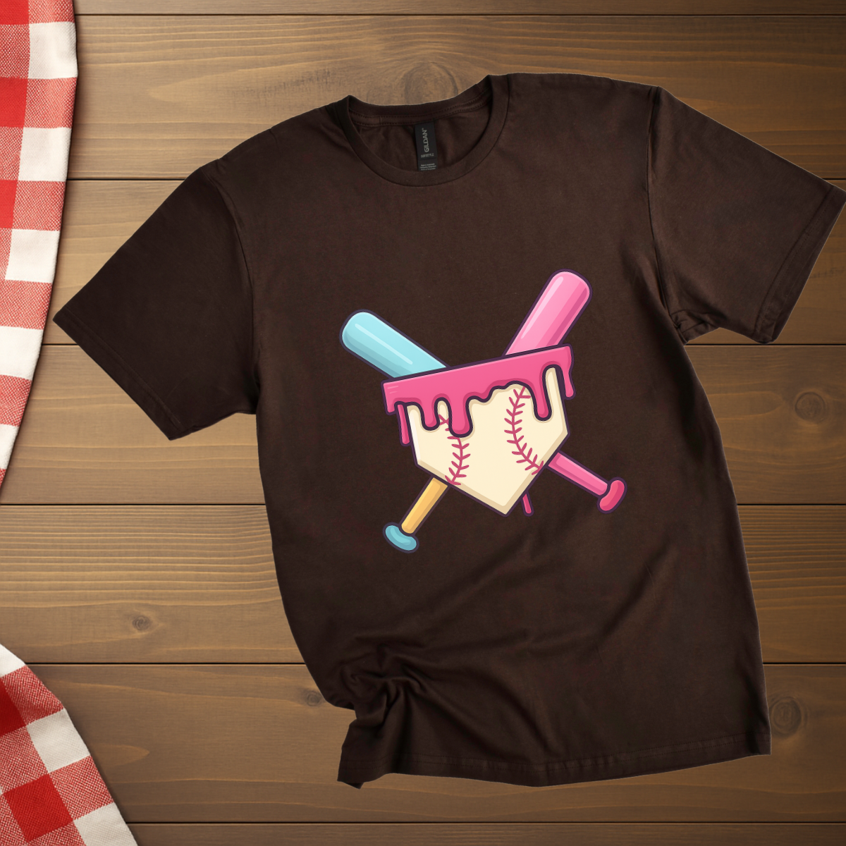 Baseball mom Ice cream drip T-Shirt