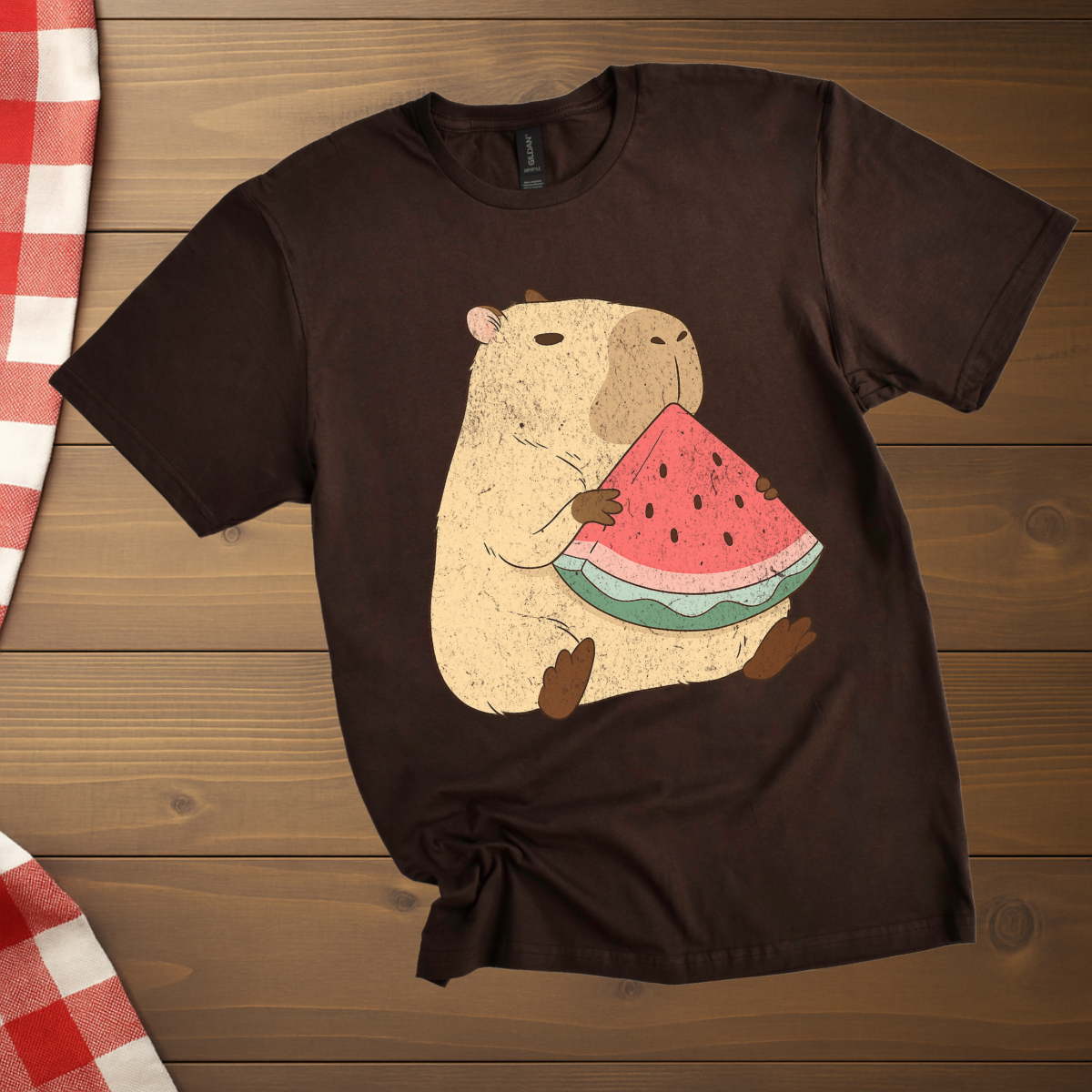 Capybara munching Watermelon T-Shirt