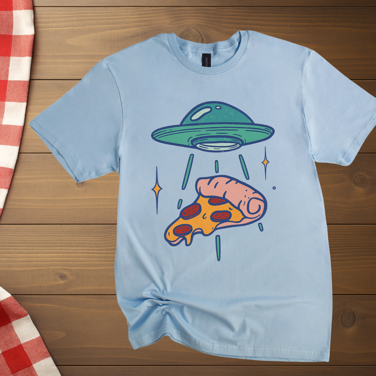 Pizza Slice Alien Abduction T-Shirt