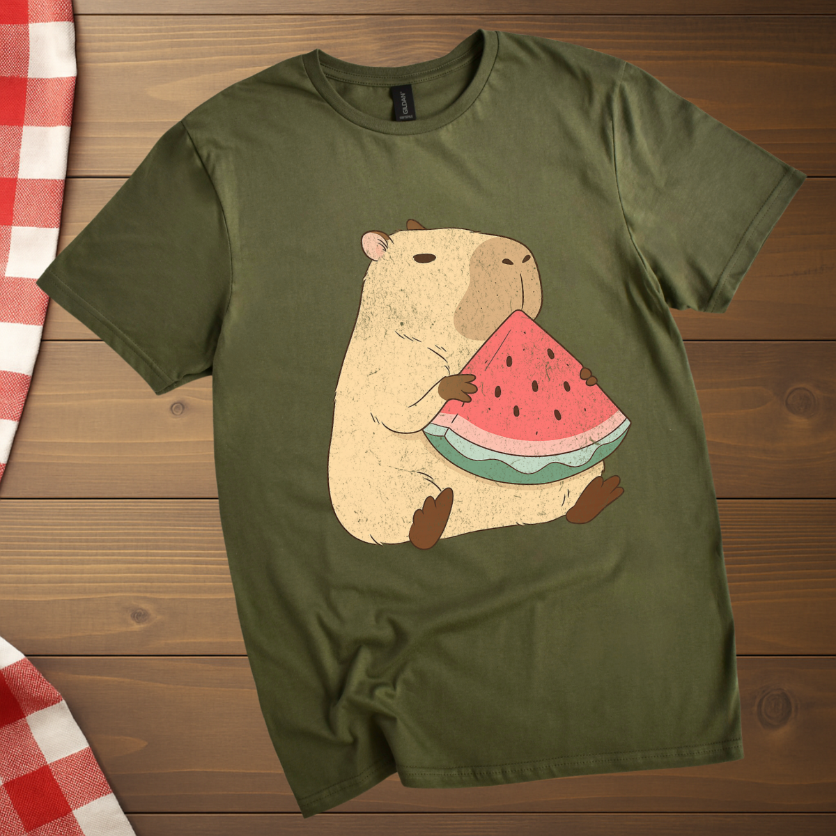 Capybara munching Watermelon T-Shirt