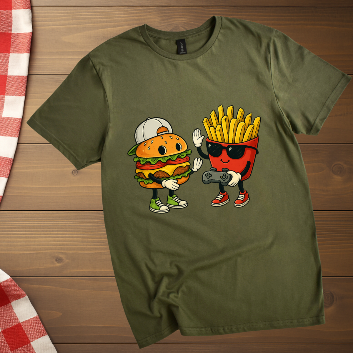 Gaming cool Burger and french fries T-Shirt