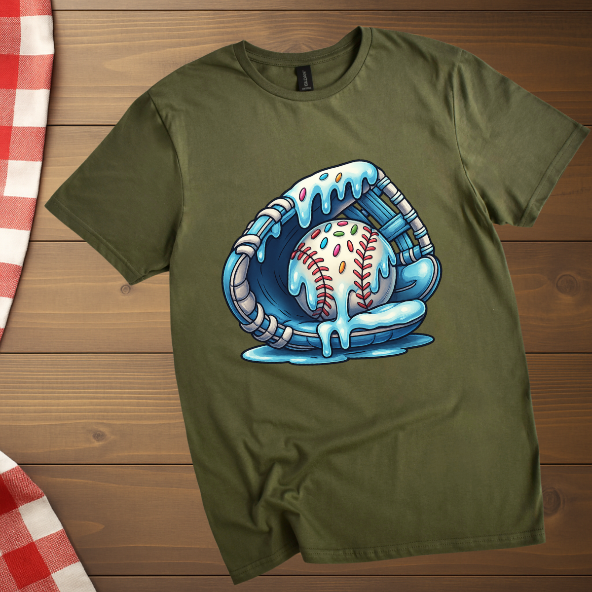 Baseball gloves melting Ice cream T-Shirt