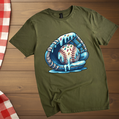 Baseball gloves melting Ice cream T-Shirt