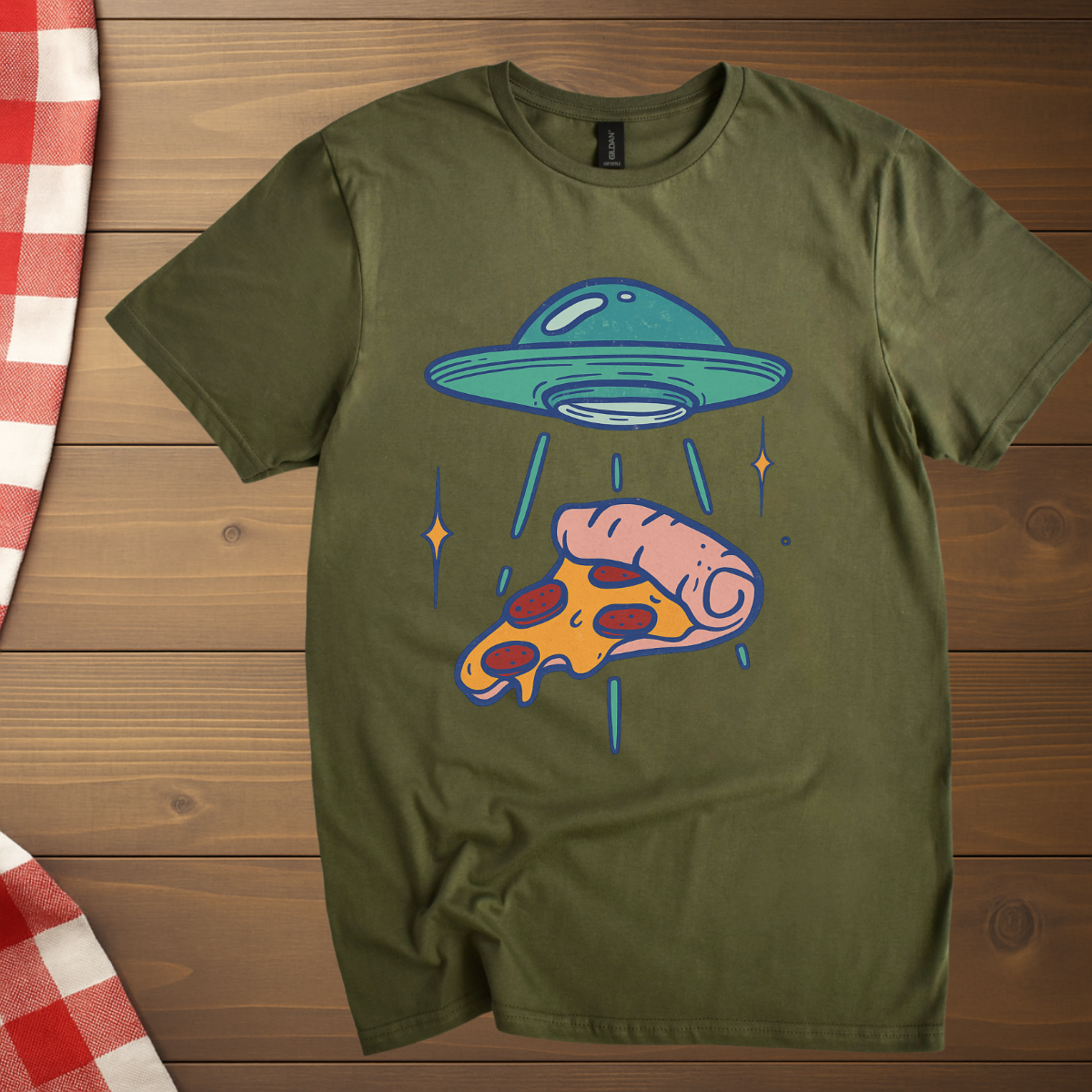 Pizza Slice Alien Abduction T-Shirt