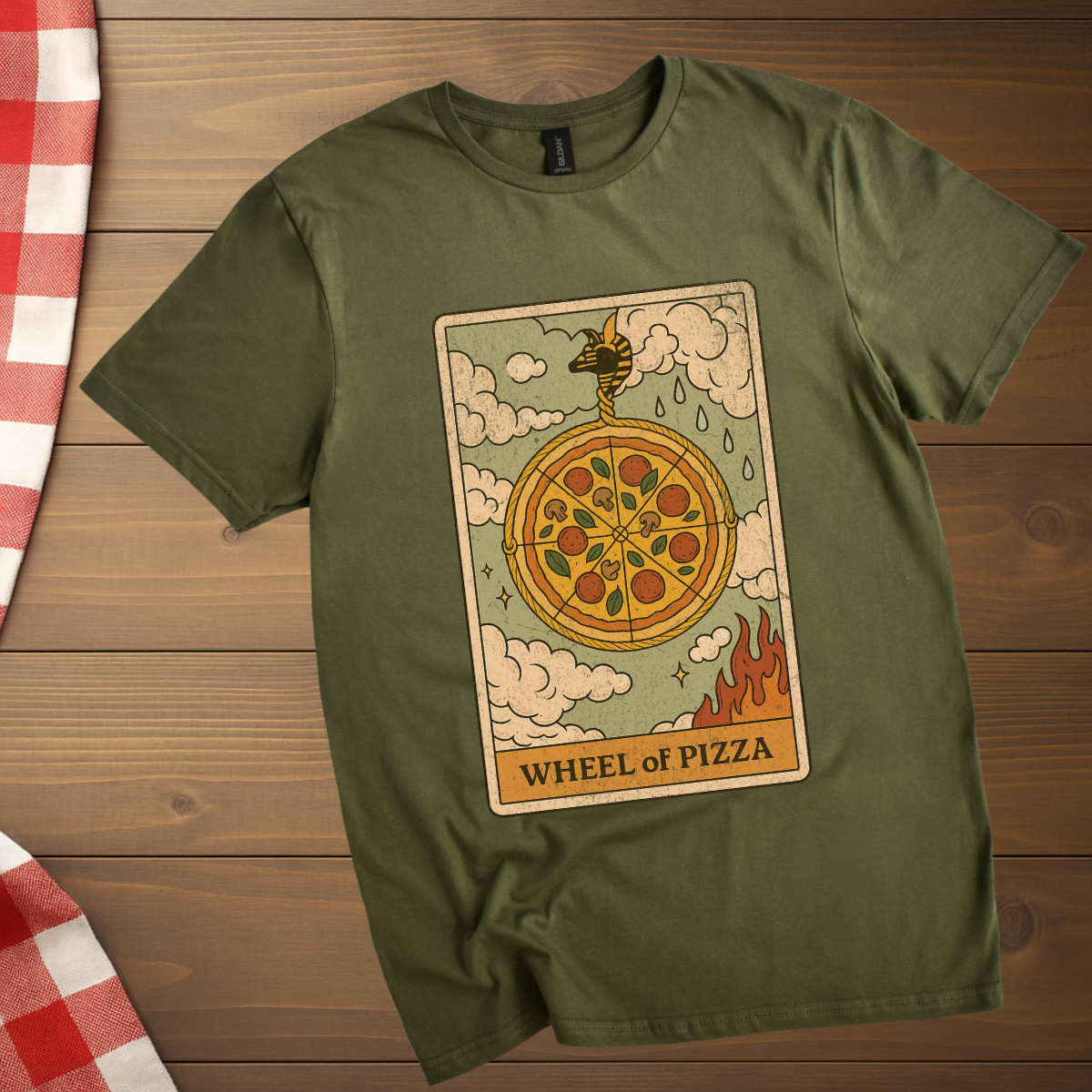Wheel of Pizza Tarot T-Shirt