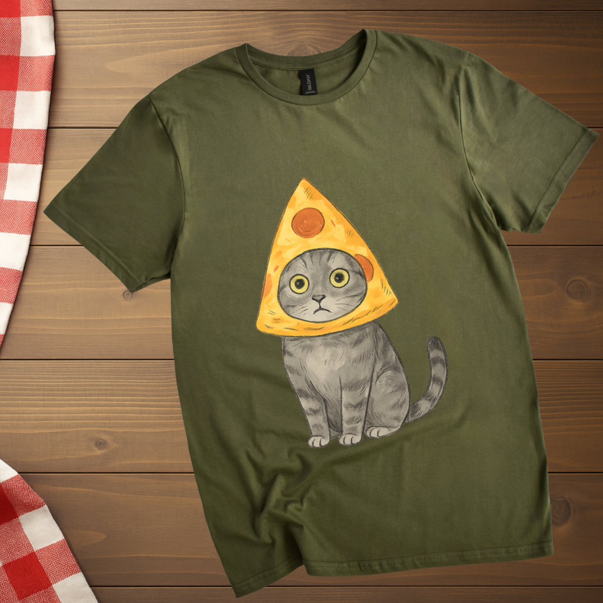 Confused Pizza Cat T-Shirt