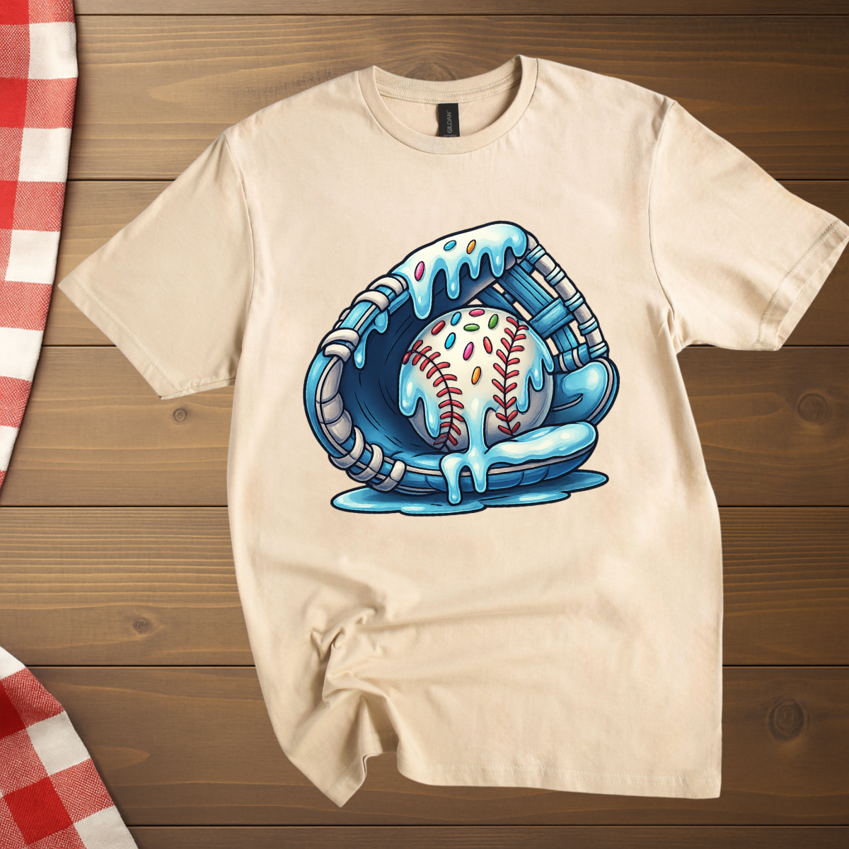 Baseball gloves melting Ice cream T-Shirt
