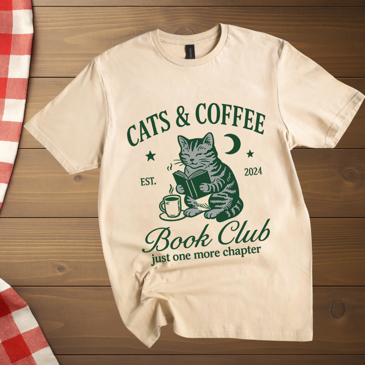 Cats and coffee Book club T-Shirt