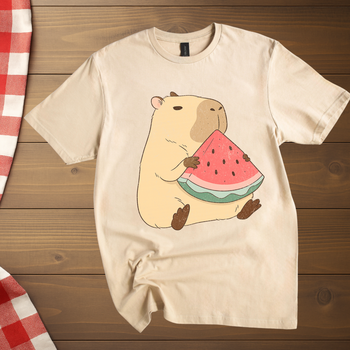 Capybara munching Watermelon T-Shirt