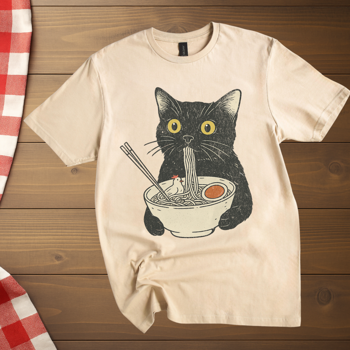 Ramen Meowster Black Cat T-Shirt