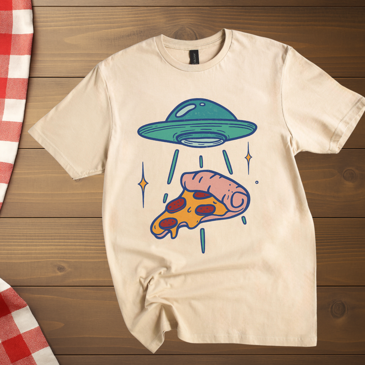 Pizza Slice Alien Abduction T-Shirt