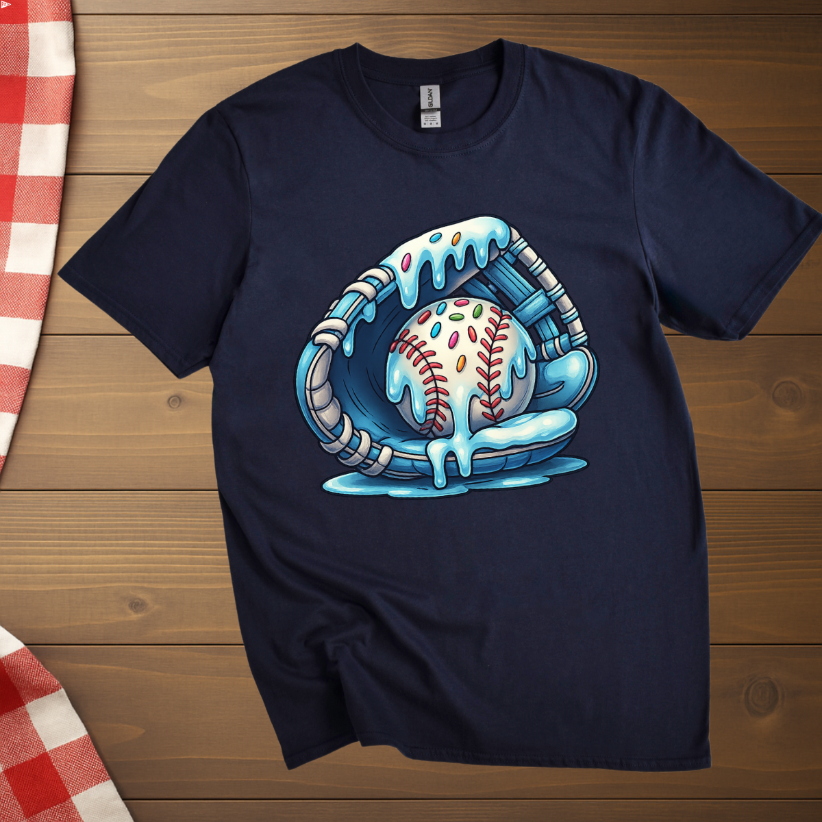 Baseball gloves melting Ice cream T-Shirt