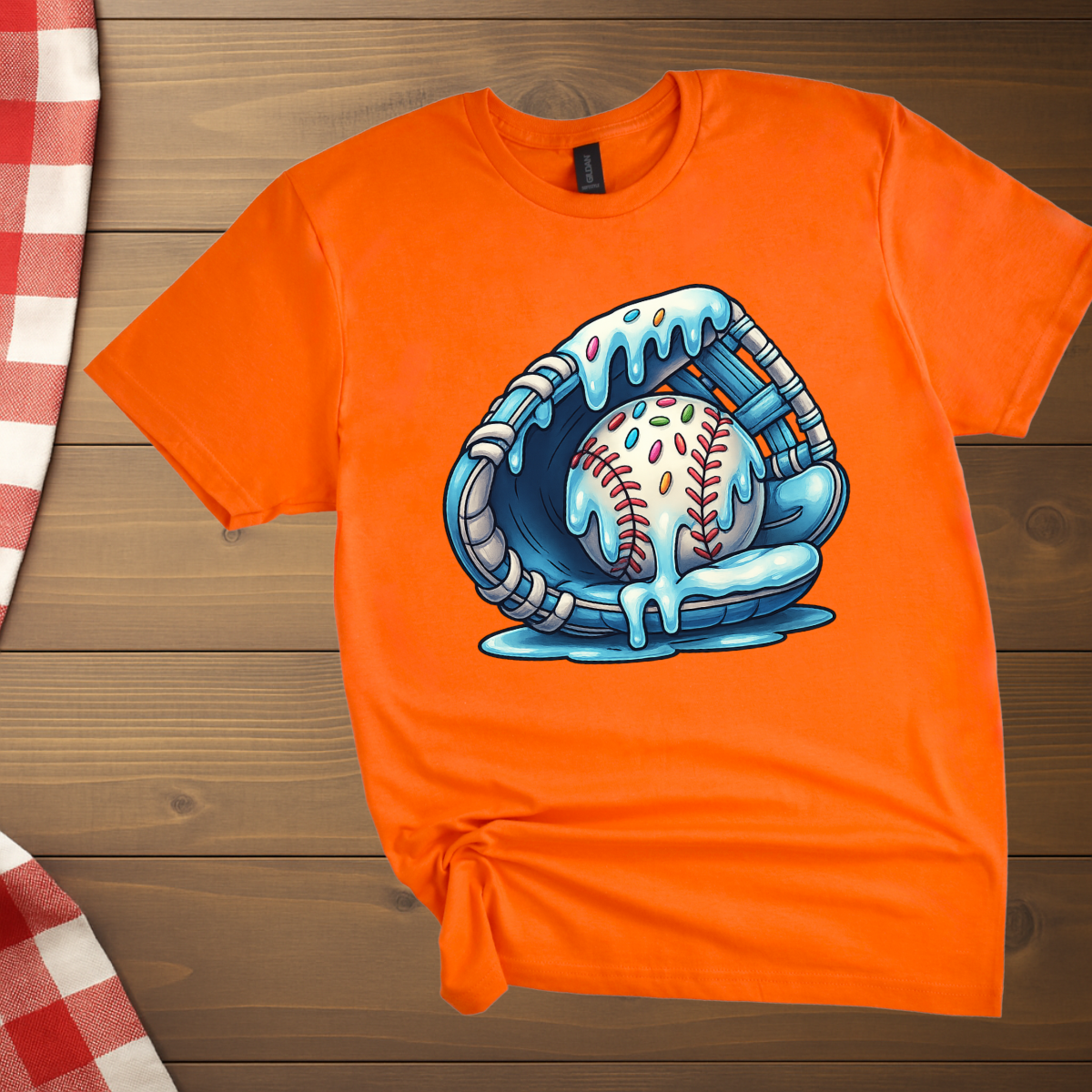 Baseball gloves melting Ice cream T-Shirt