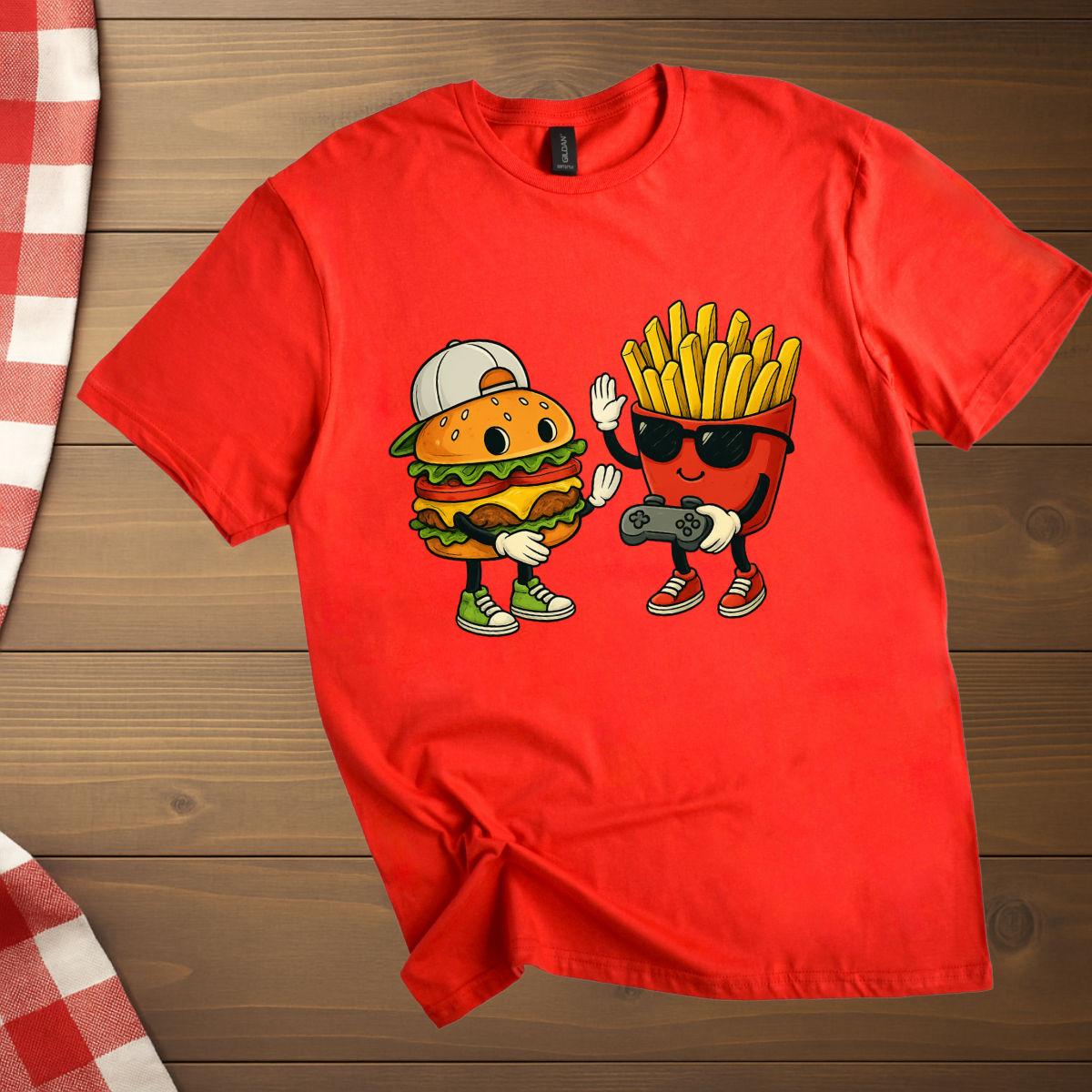 Gaming cool Burger and french fries T-Shirt