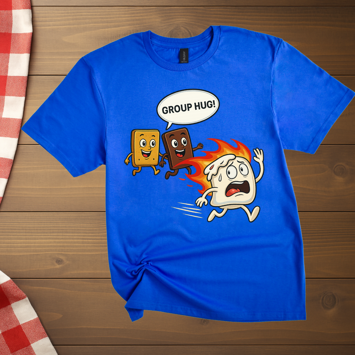 S'mores Camping funny marshmallow group hug T-Shirt